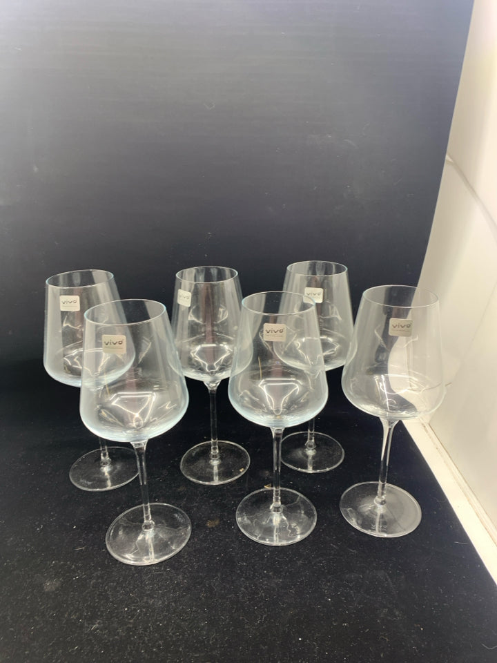 6 VIVO WINE GLASSES.