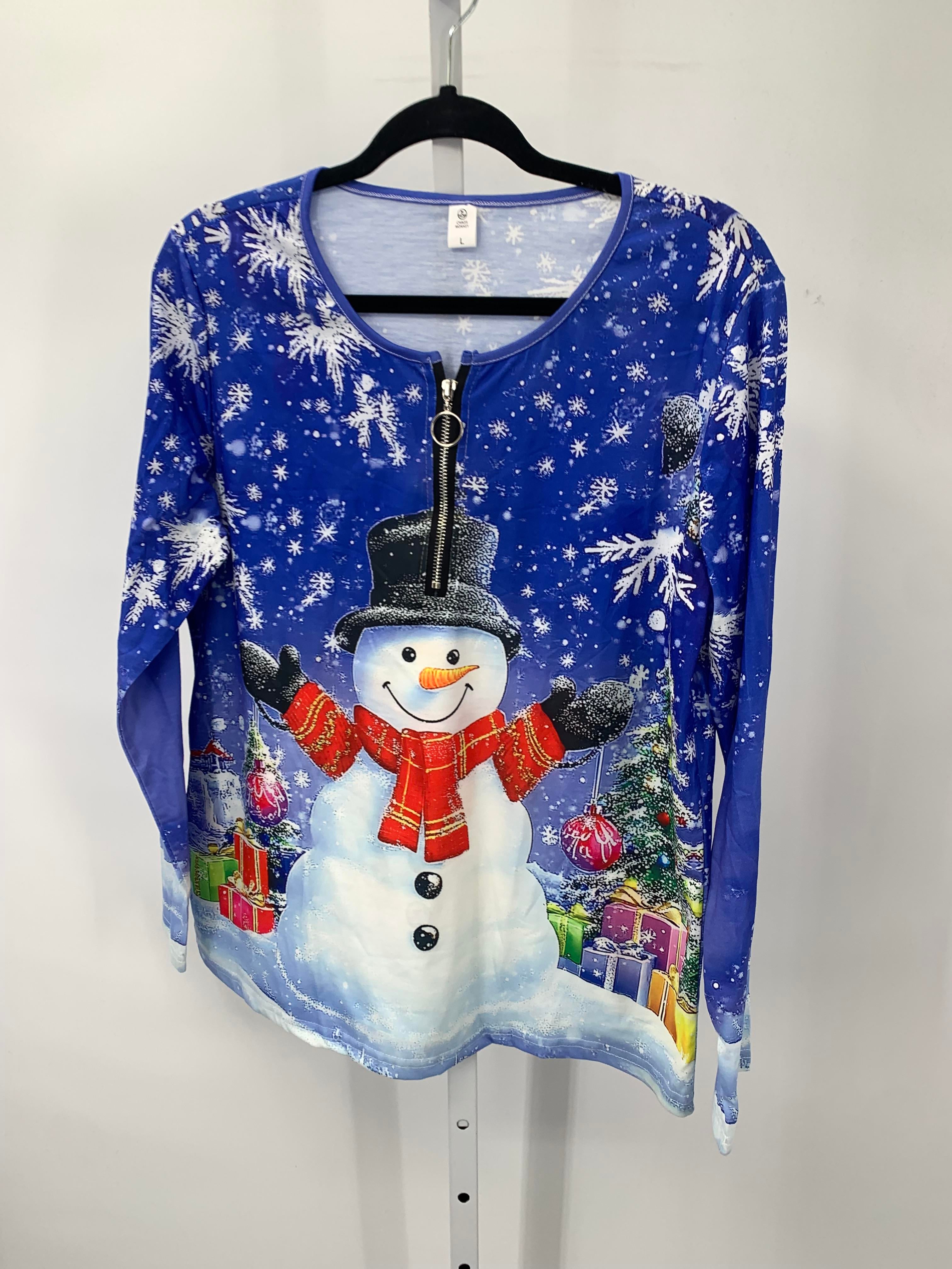 LONG SLV SHIRT SNOW MAN.