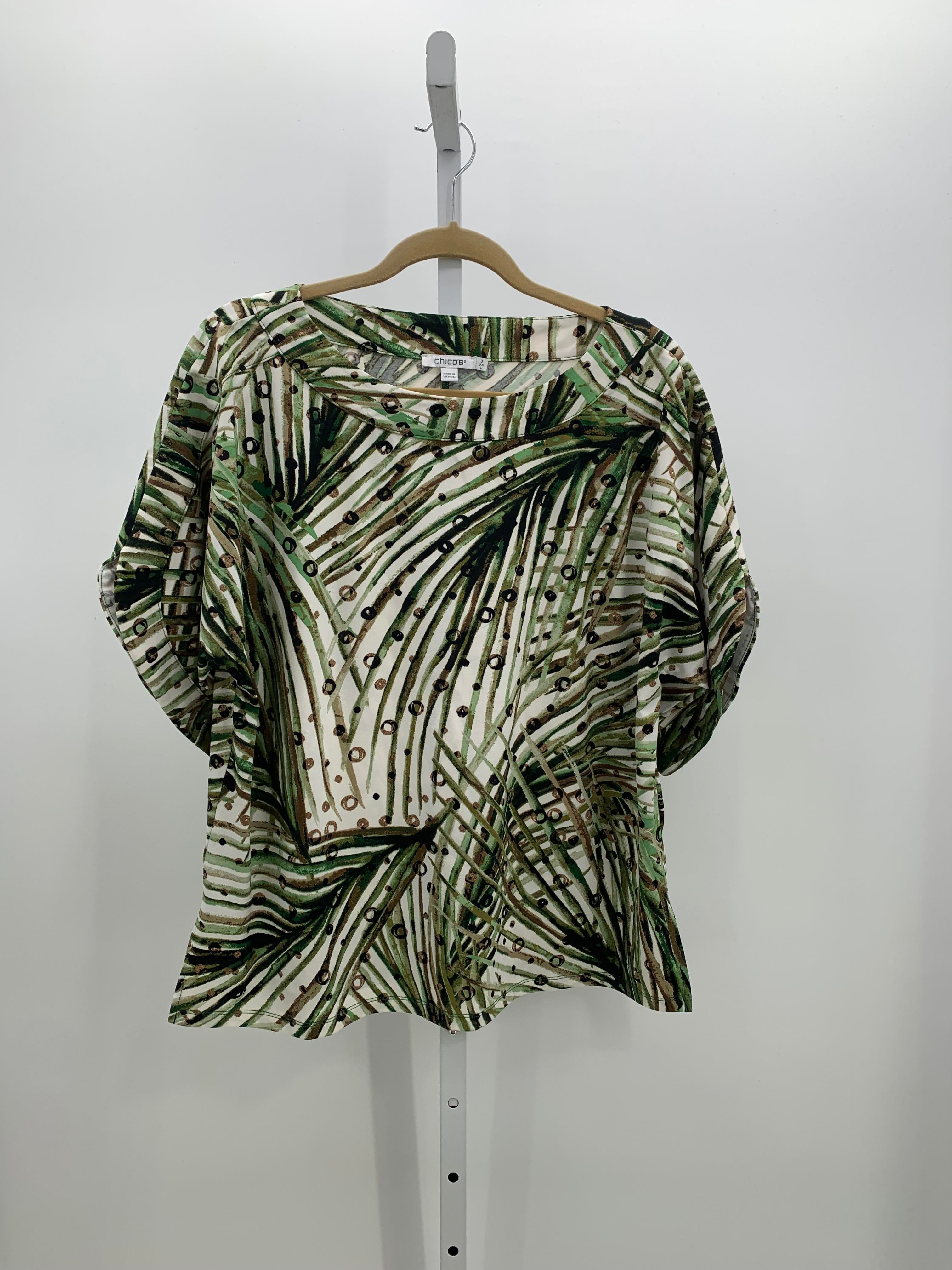 Chico's Size Large Misses Short Sleeve Shirt