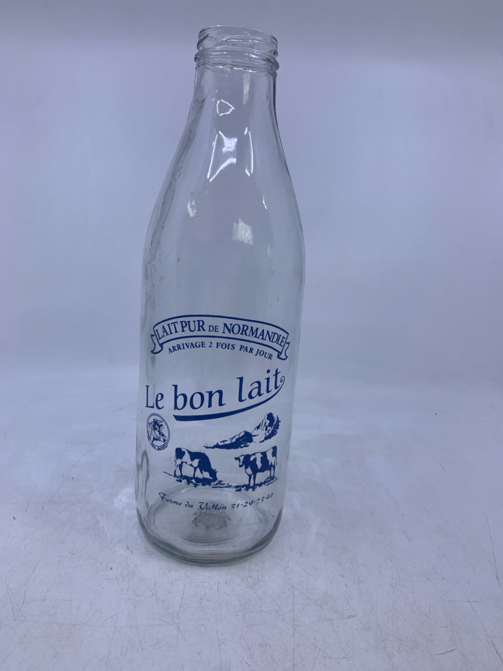 EMPTY LE BON LAIT MILK BOTTLE.