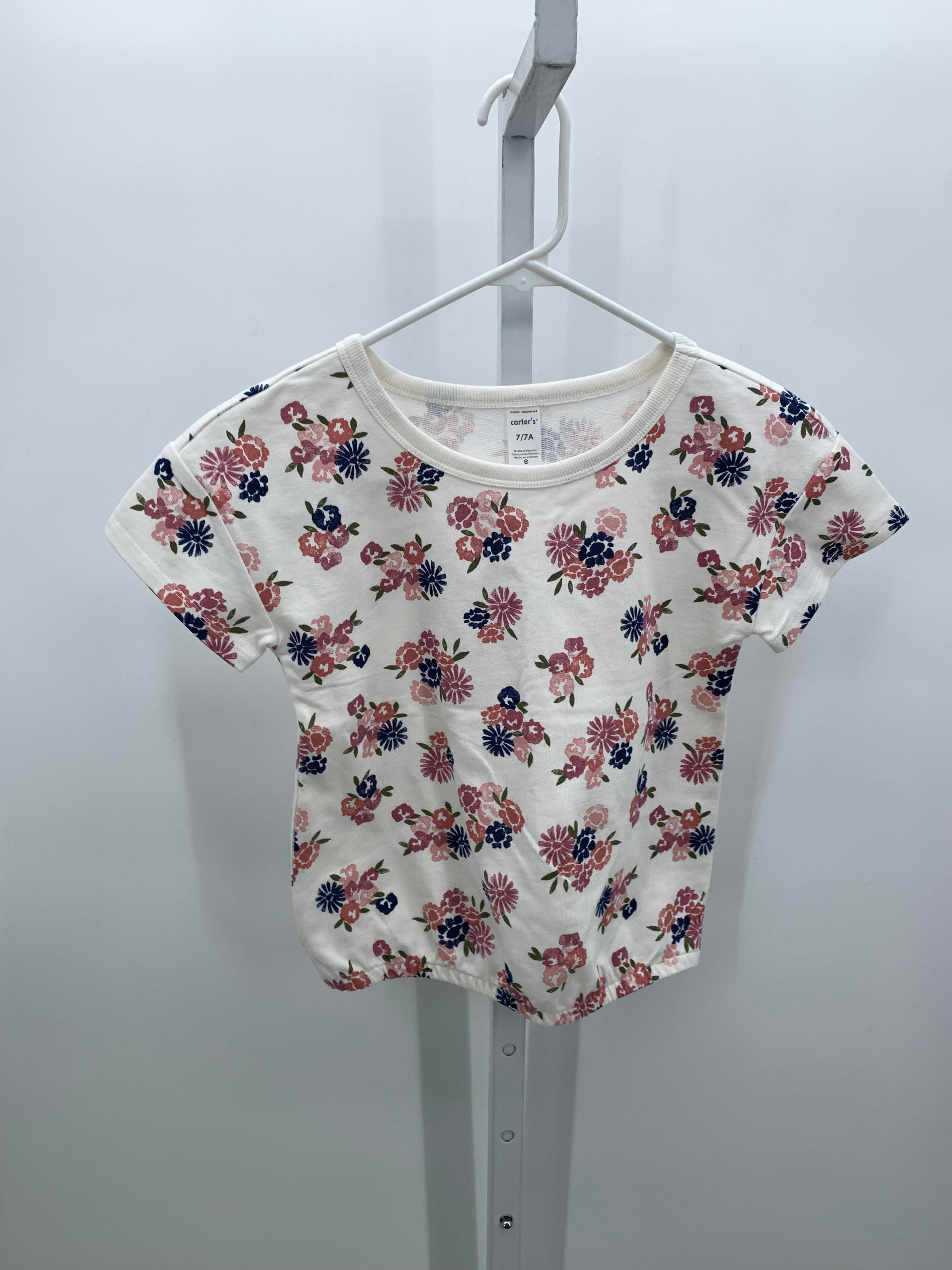 Carters Size 7 Girls Short Sleeve Shirt