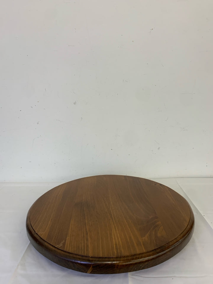 LARGE WOODEN TABLE LAZY SUSAN.