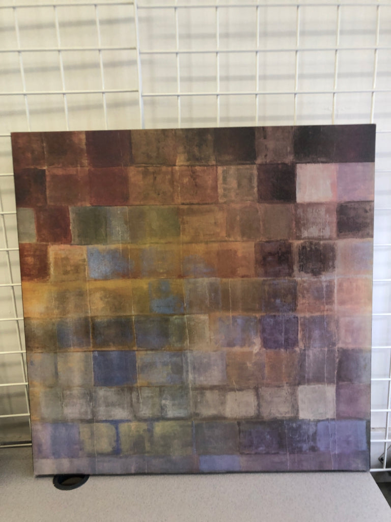 COLORFUL BLOCKS PAINTED CANVAS.