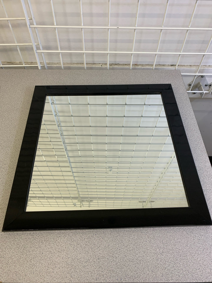 SQUARE BLACK FRAME MIRROR.