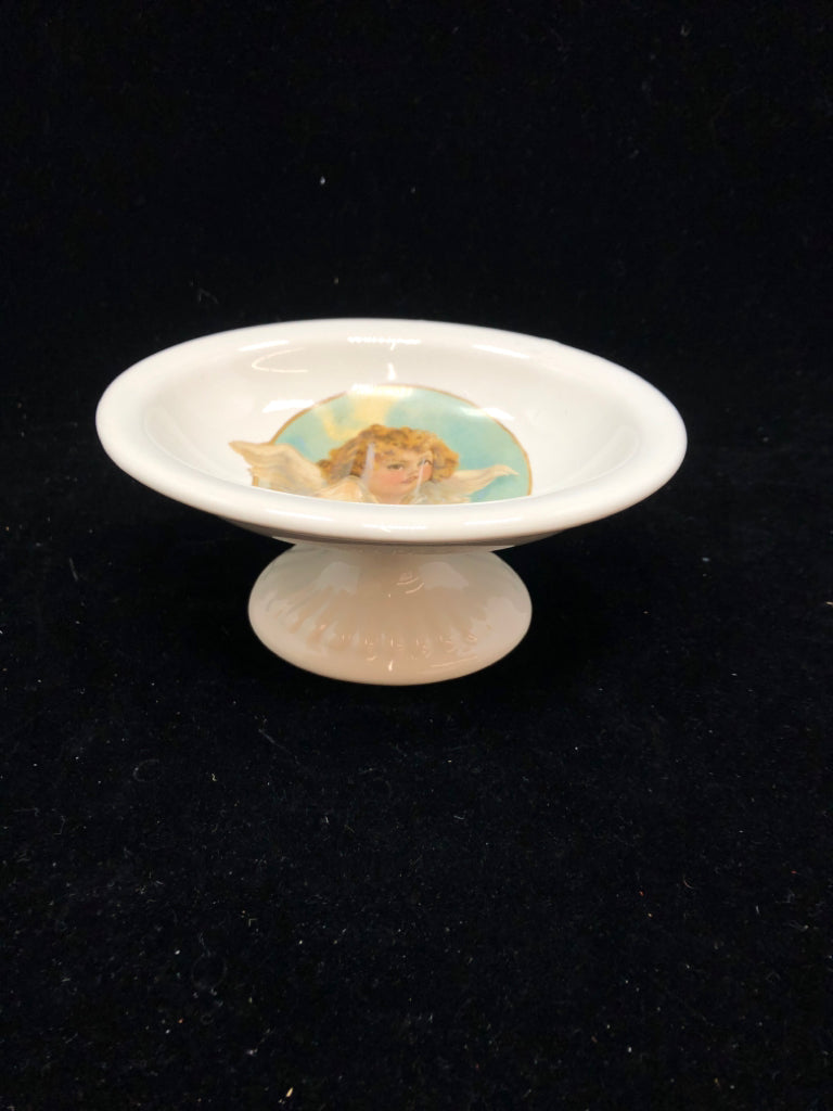 ANGEL PRINTED PEDESTAL SOAP DISH.