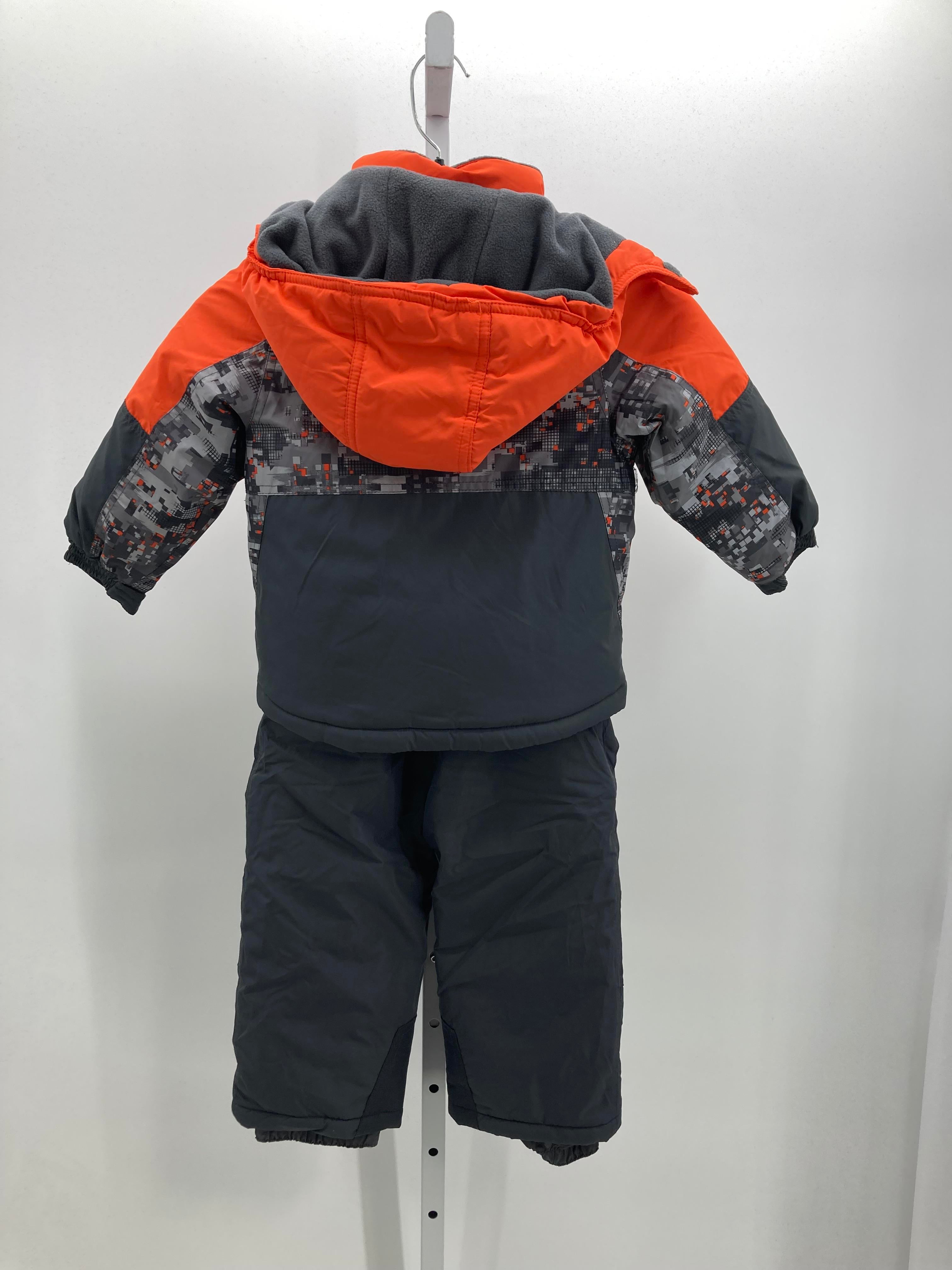 GREY/ORANGE JACKET + SNOW PANTS