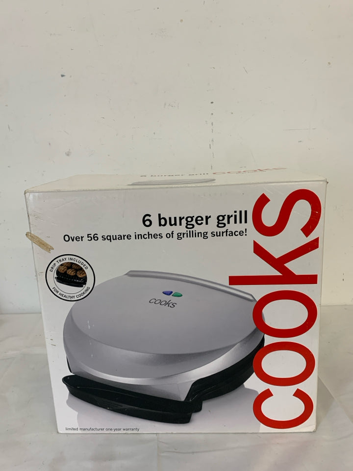 NIB 6 BURGER GRILL.