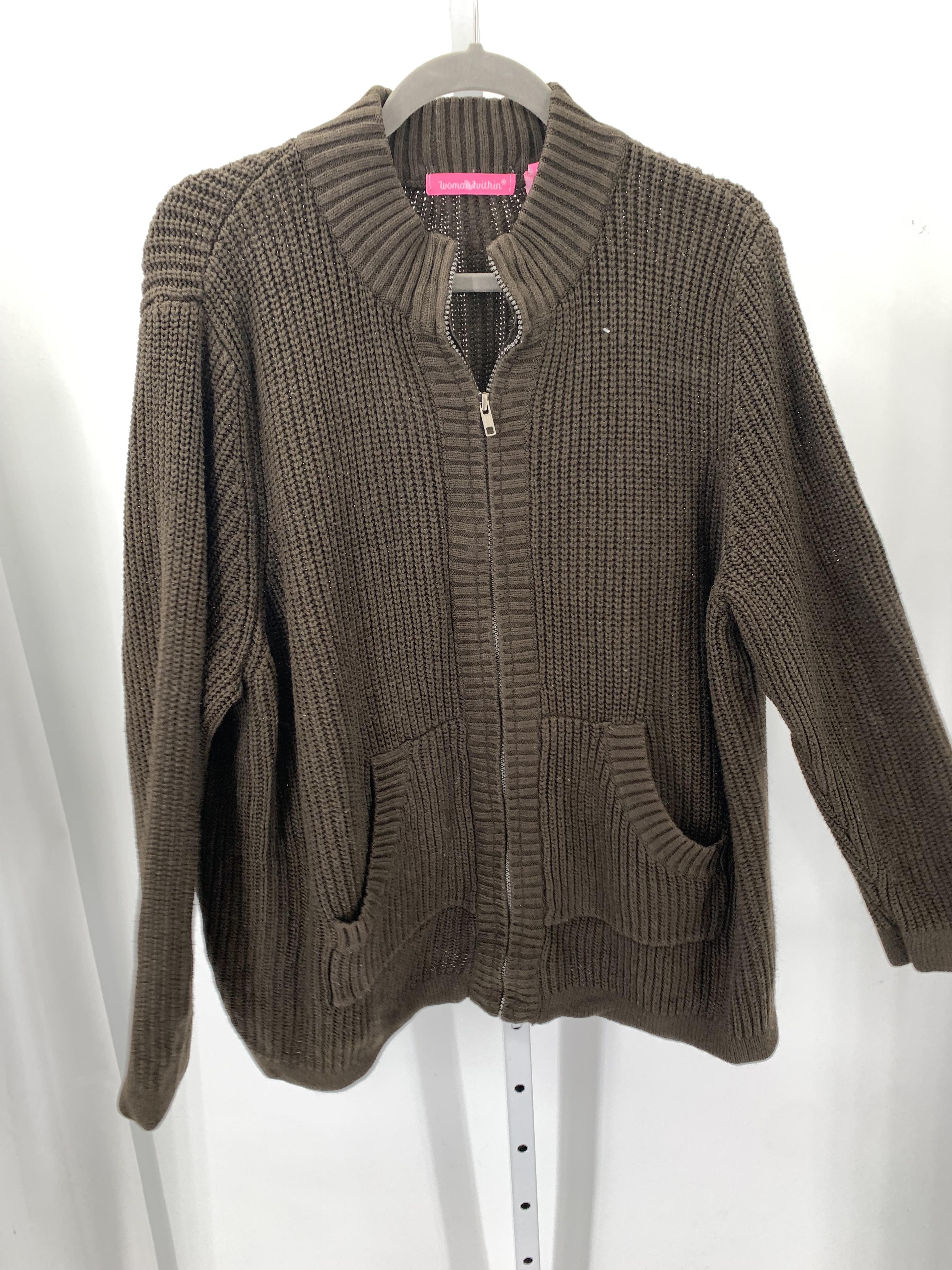 Woman Within Size 1X Womens Long Slv Sweater