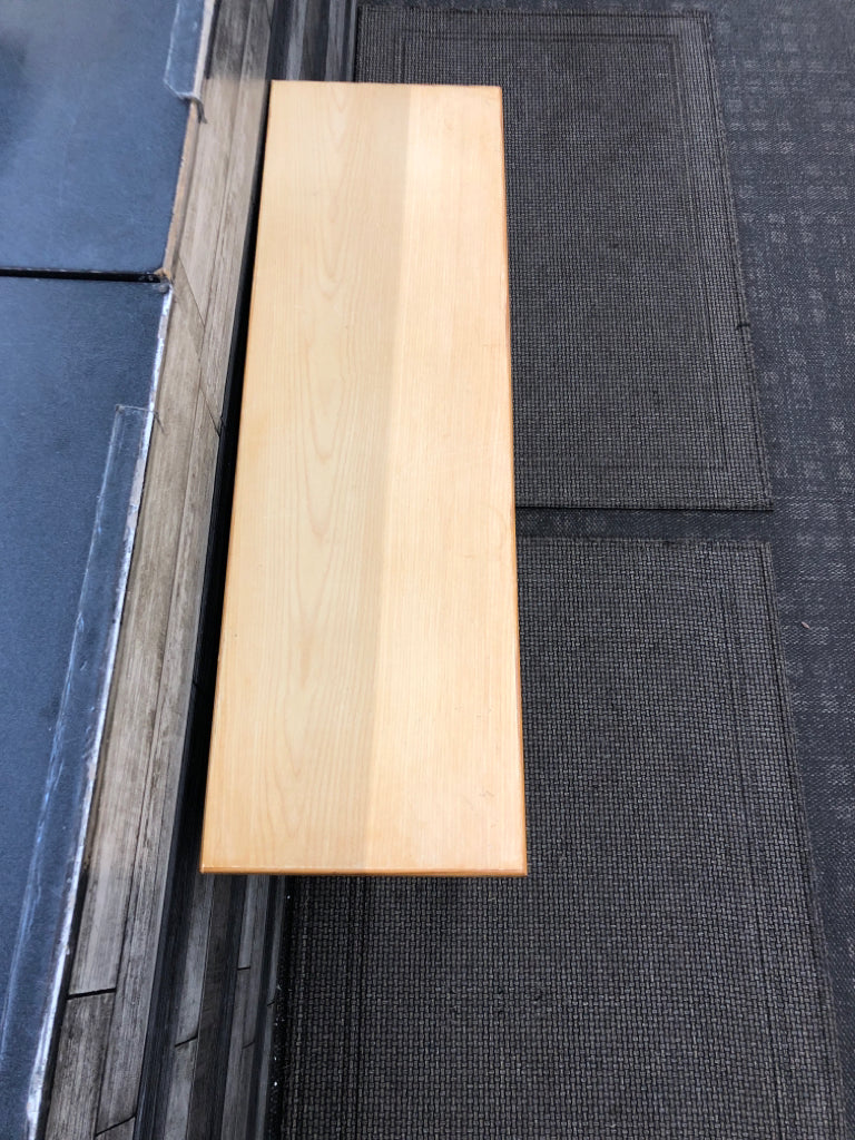 WOOD FLAG+ BIRDHOUSE CONSOLE TABLE W-BLUE LEGS.