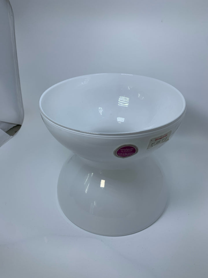 LARGE FROSTED GLASS VASE.