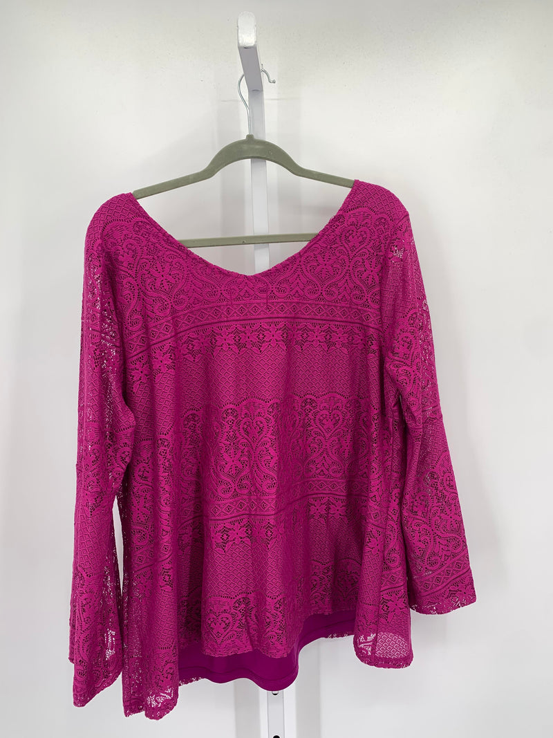 Simply Emma Size 1X Womens Long Sleeve Shirt