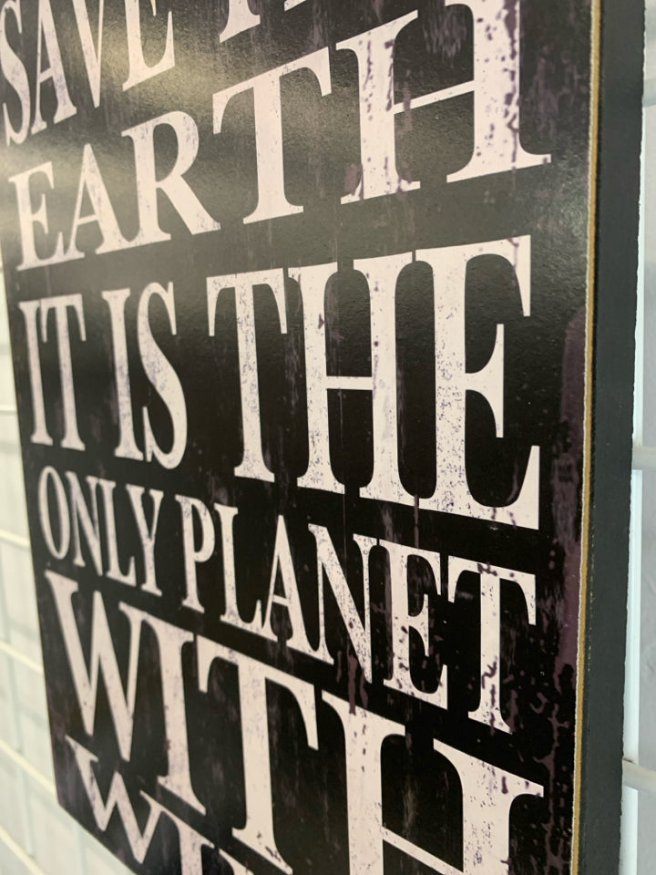 SAVE THE EARTH WINE WALL-HANGING.