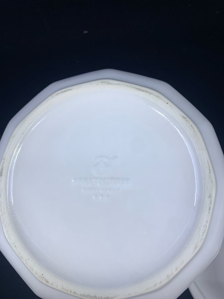 WHITE PFALTZGRAFF CANISTER AND LID.