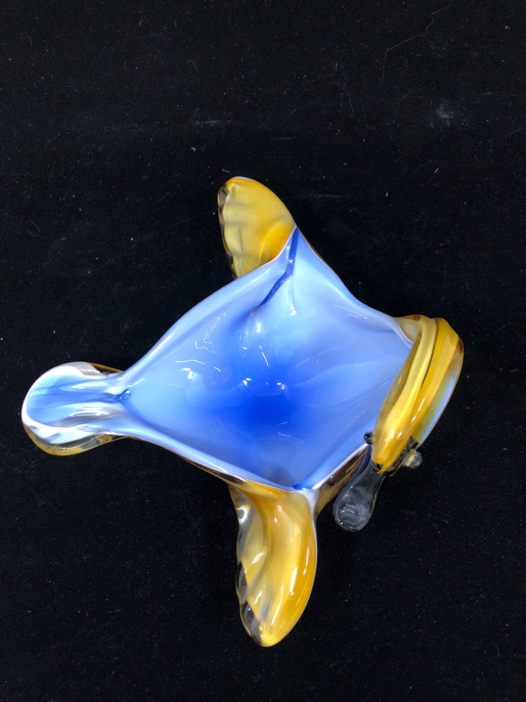 BLOWN GLASS DUCK DISH.