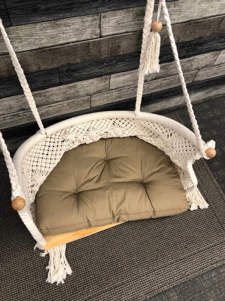 MACRAME WOODEN SWING.