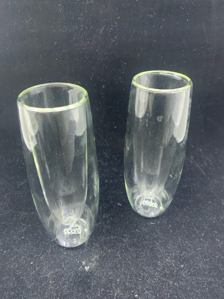 2 EPARE CHAMPAGNE FLUTES- DOUBLE WALL.