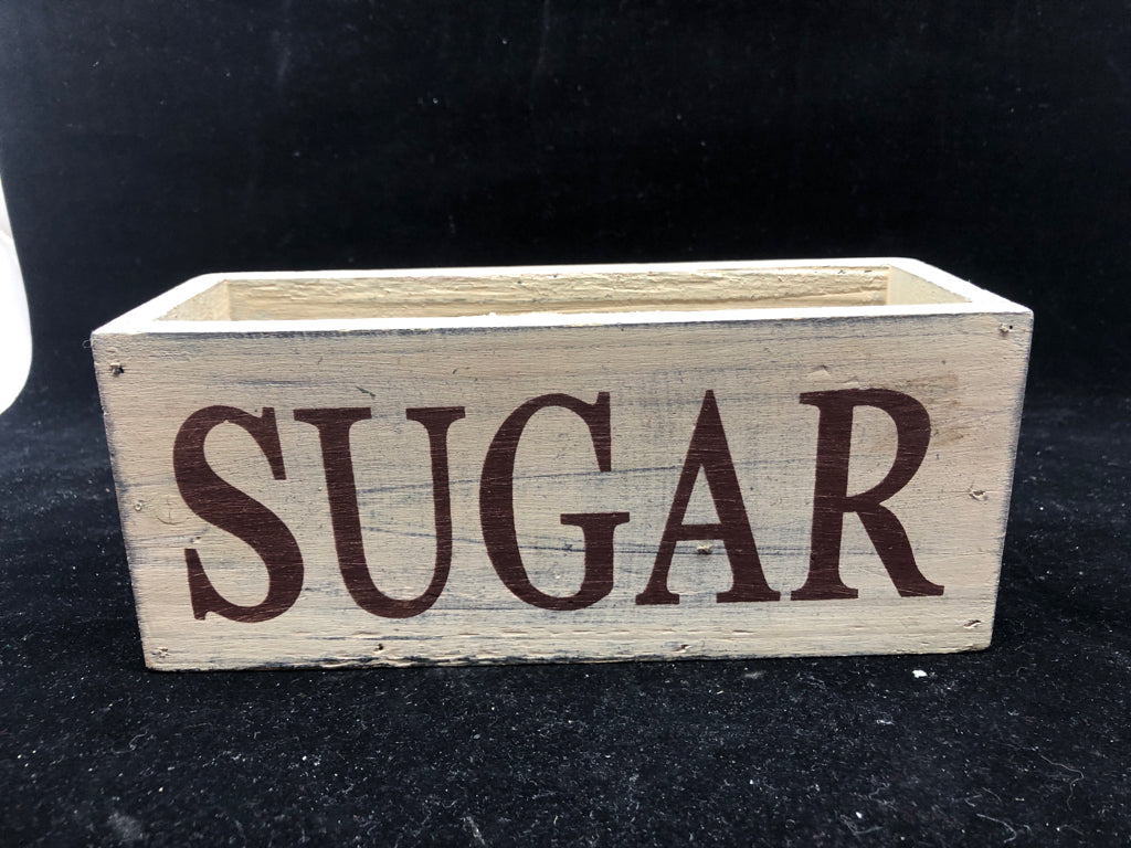 TAN SUGAR WOOD CRATE.