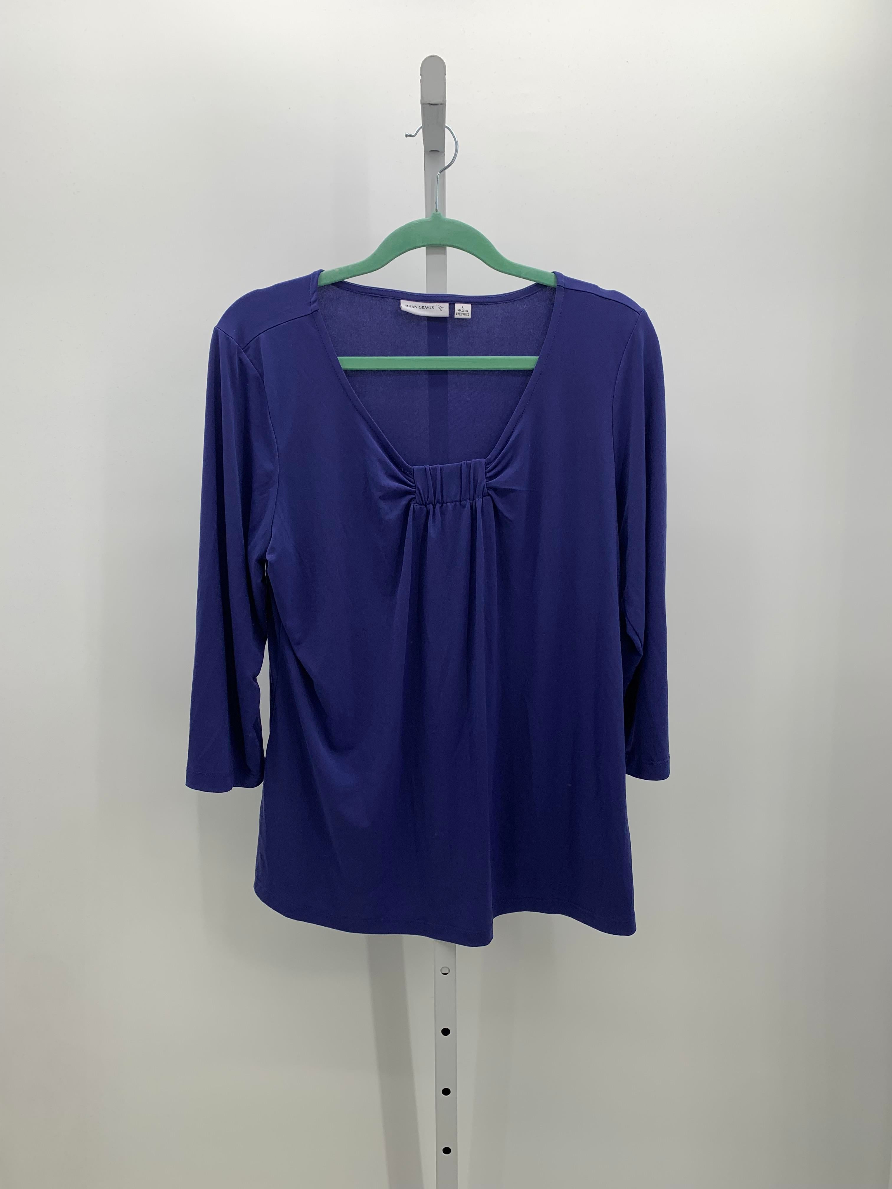 Susan Graver Size Large Misses 3/4 Sleeve Shirt