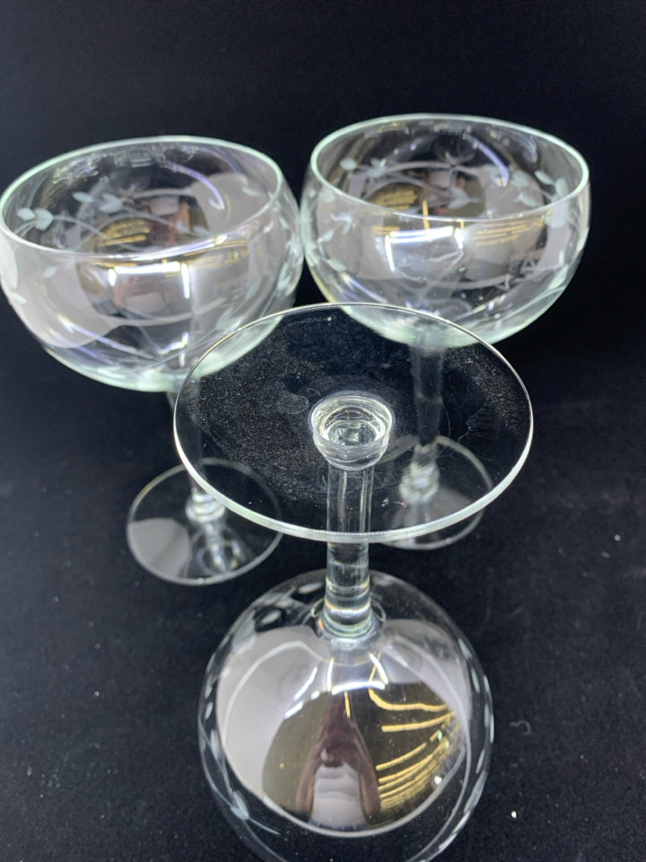 3 PRINCESS HOUSE MARGARITA GLASSES.
