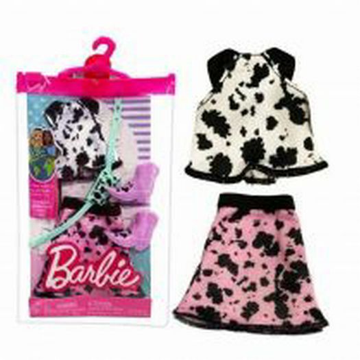 Barbie Fashion Pack of Doll Clothes  Complete Look Set with Cow-Print Top  Polye