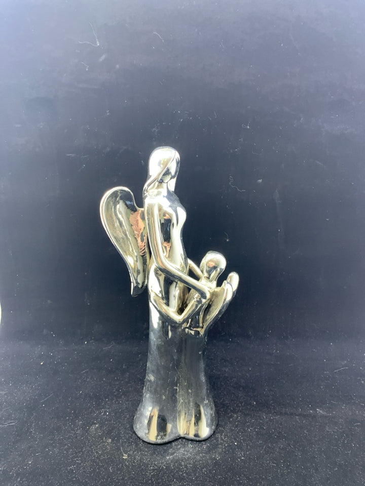 METALLIC MOTHER AND DAUGHTER ANGEL DECOR.