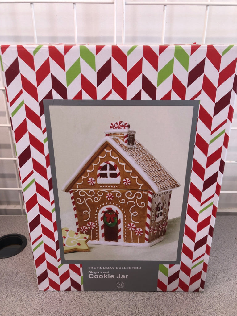 NIB GINGERBREAD COOKIE JAR.