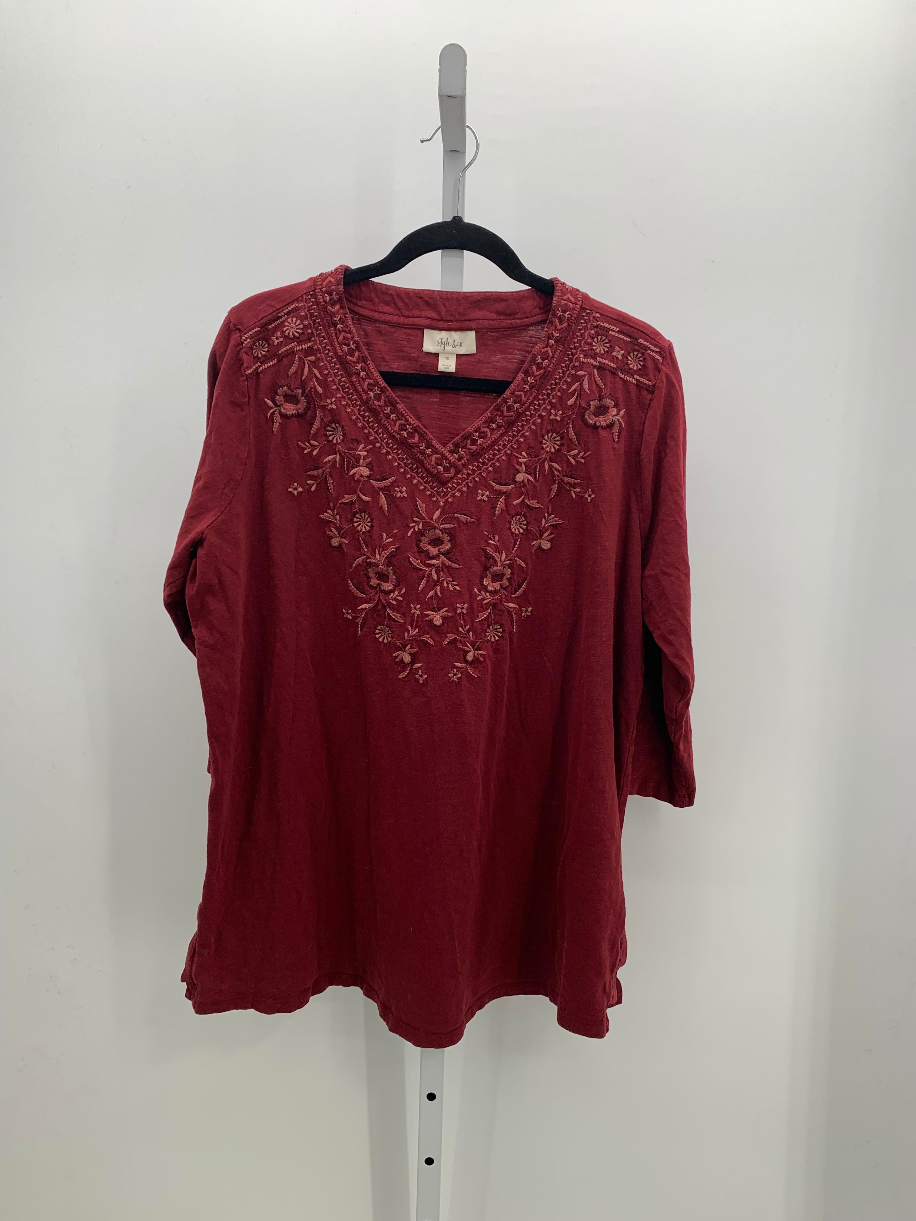 Style & Co. Size 1X Womens 3/4 Sleeve Shirt