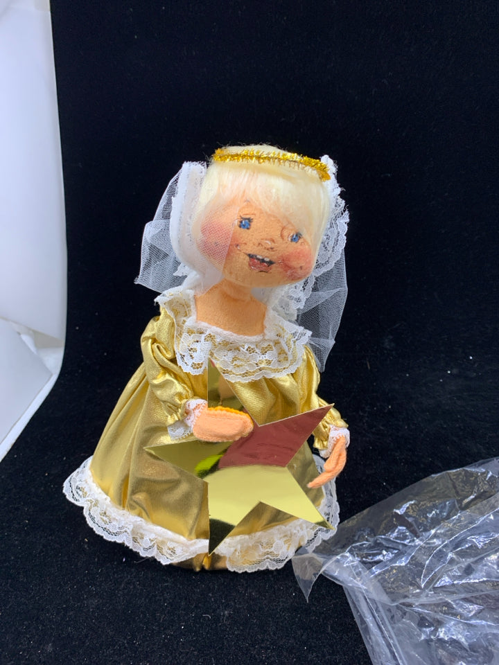 ANNALEE ANGEL GOLD DRESS TREE TOPPER.