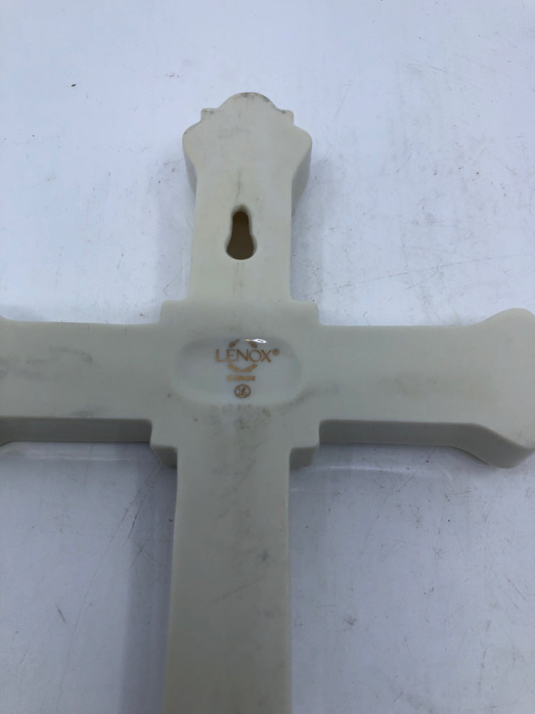 LENOX EMBOSSED FLOWER CROSS.