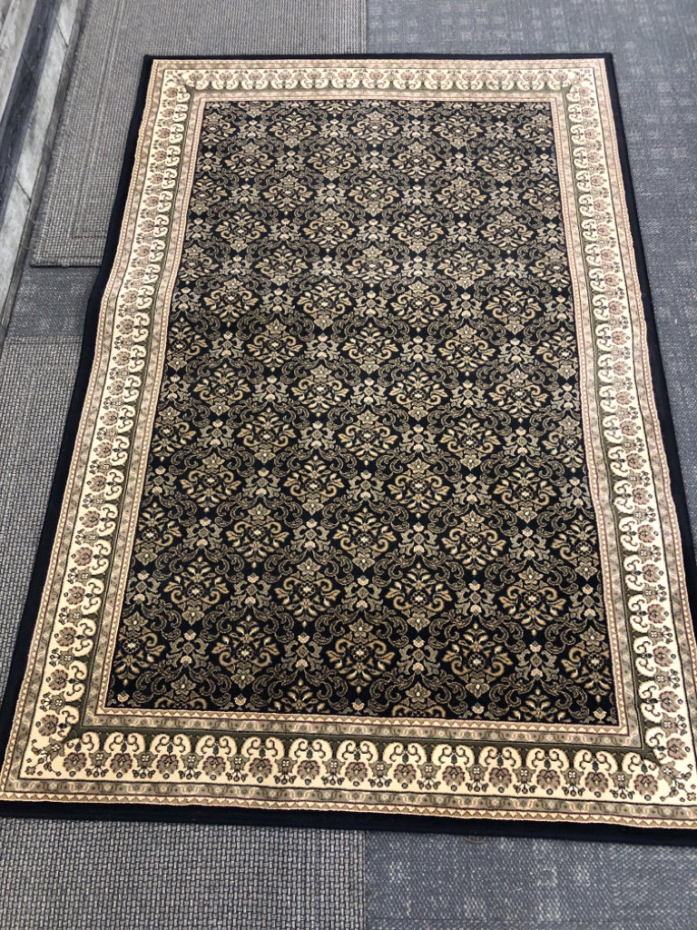 BLACK AREA RUG.