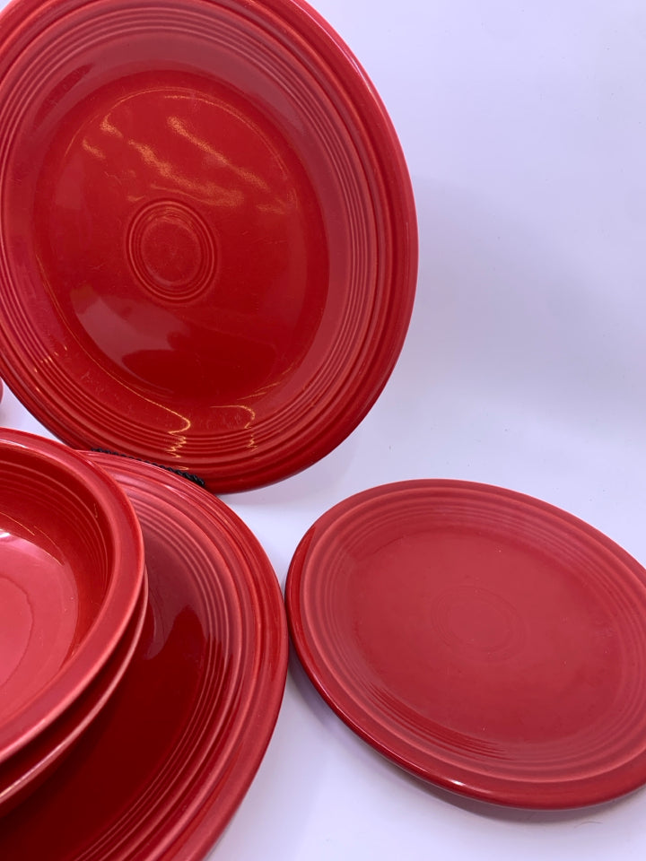 6pc RED FIESTA WARE -SETTING FOR 2.