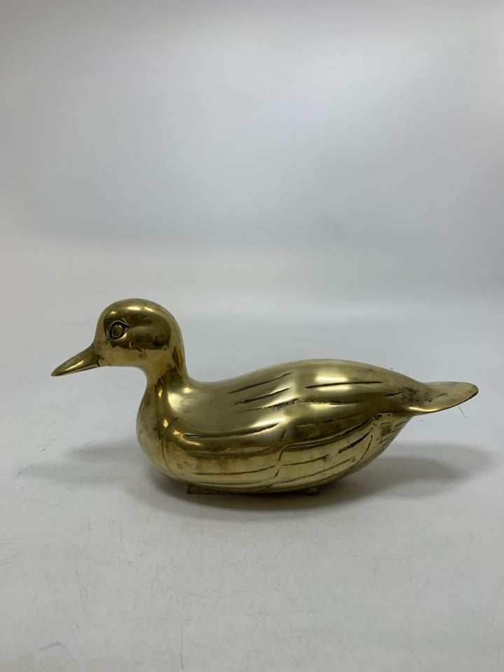 POLISHED BRASS MALLARD DUCK.