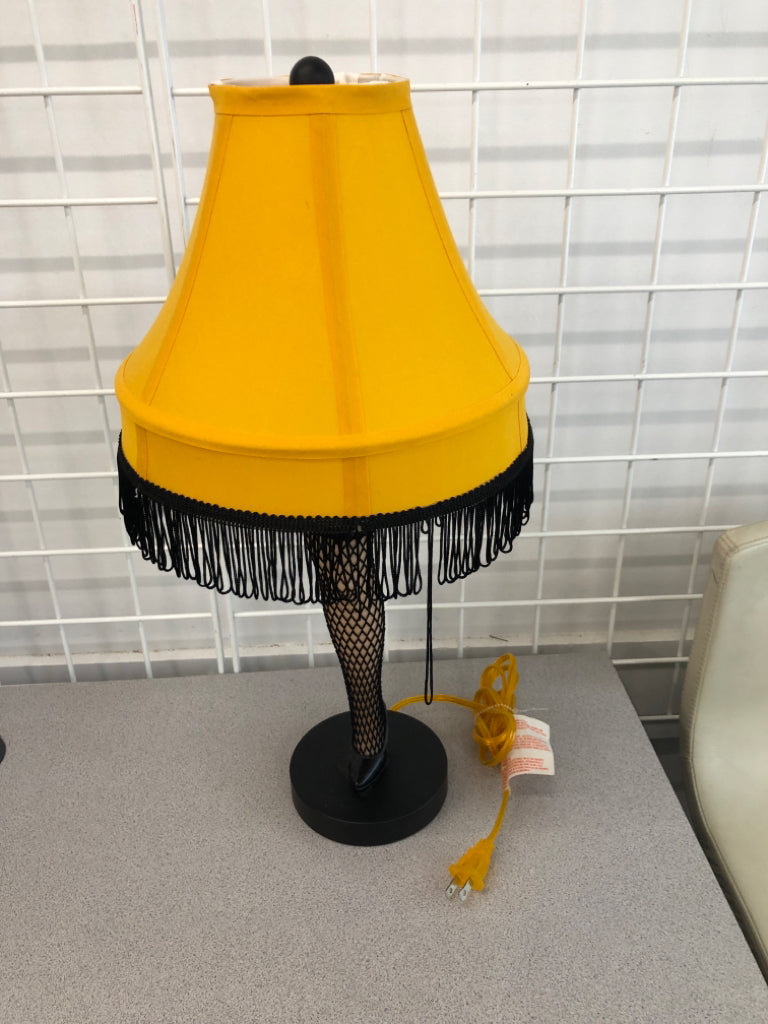YELLOW LEG LAMP.