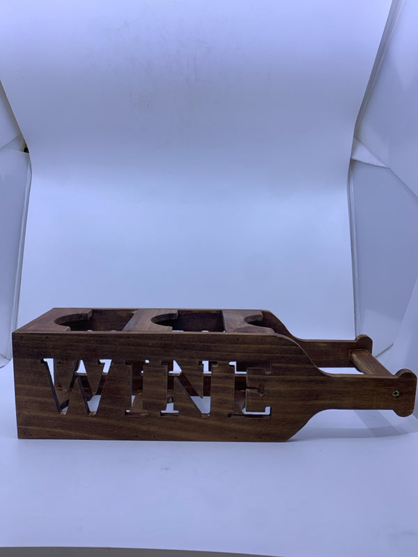 WOOD WINE RACK HOLDER.