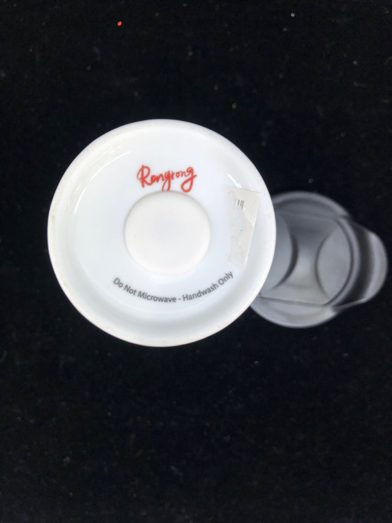 WOMAN IN SWEATER - CERAMIC REUSABLE TRAVEL MUG.
