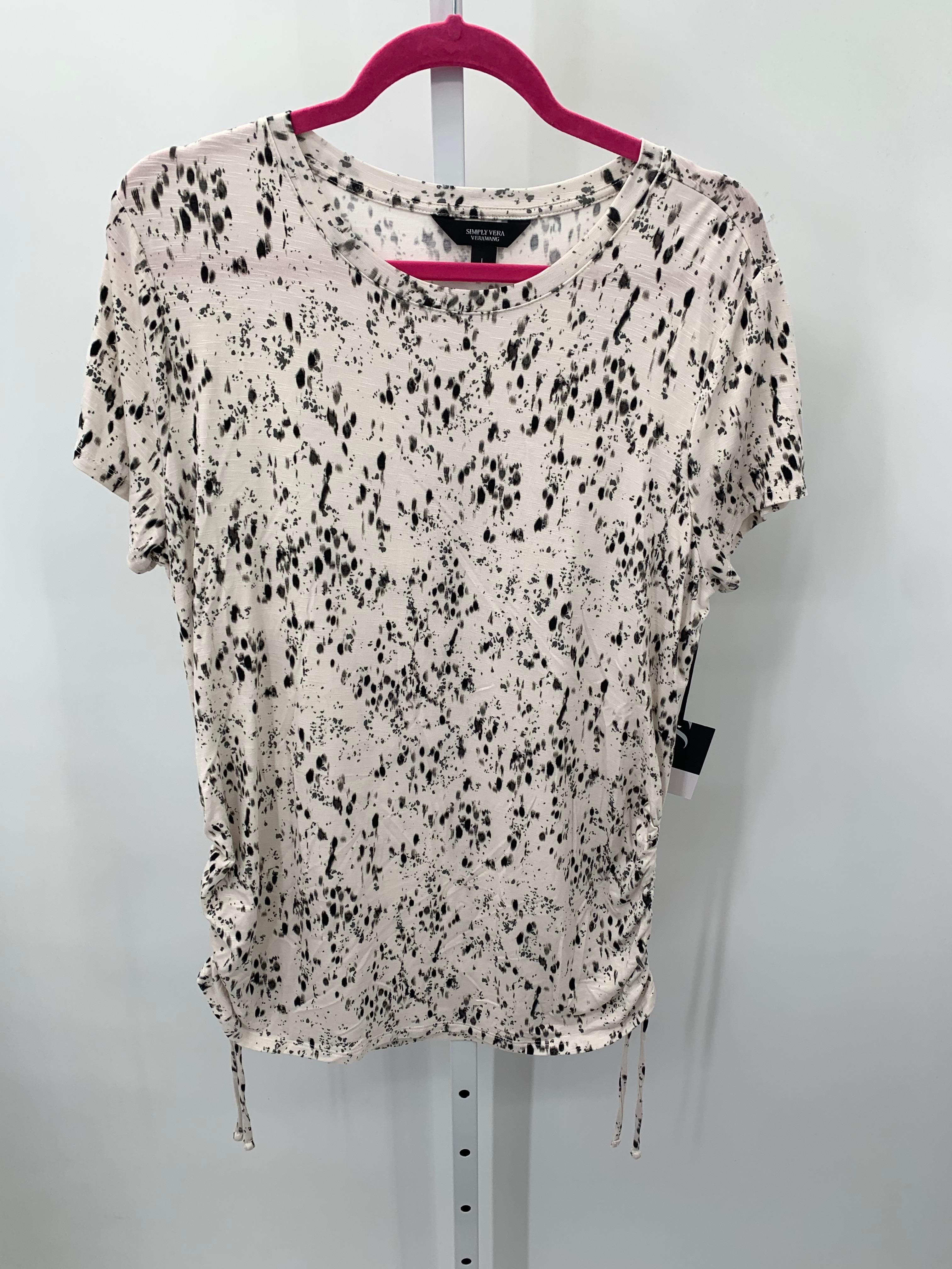 Vera Wang Size Large Misses Short Sleeve Shirt