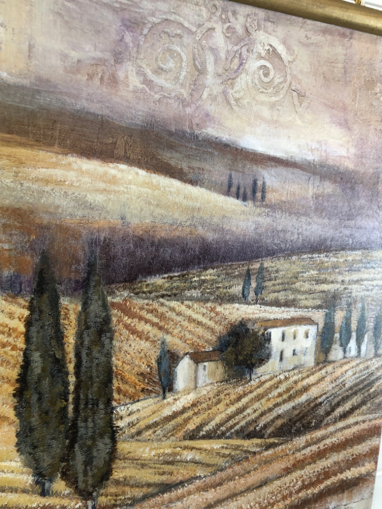 SCROLL STYLE TUSCAN LANDSCAPE WALL HANGING.
