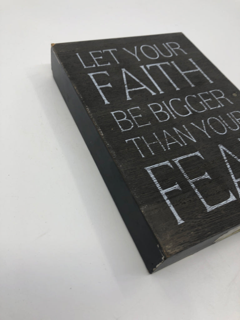 LET YOUR FAITH GREY BLOCK SIGN.