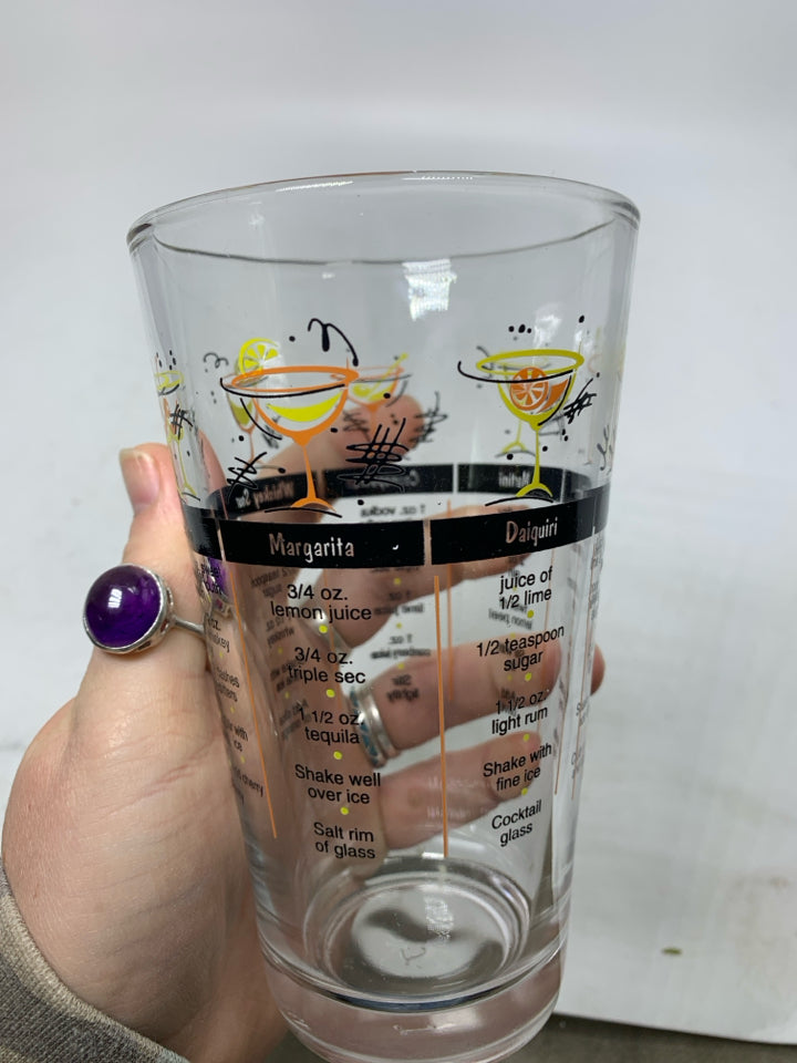 DRINK RECIPE GLASS.