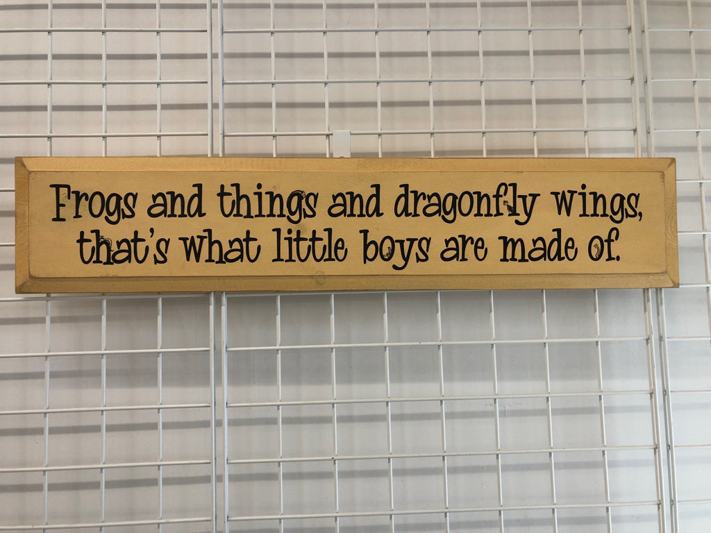 FROGS & THINGS WOODEN WALL-SIGN.