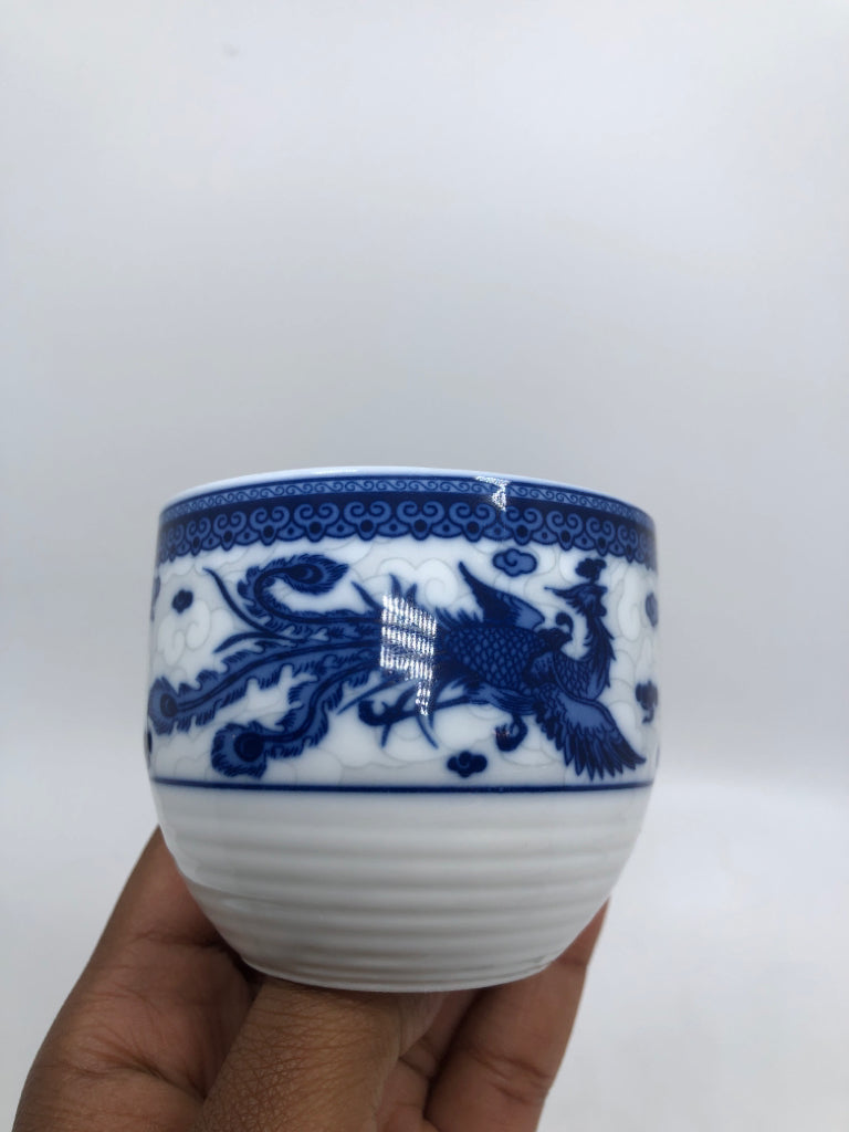 4PC BLUE DRAGON CERAMIC CUPS.