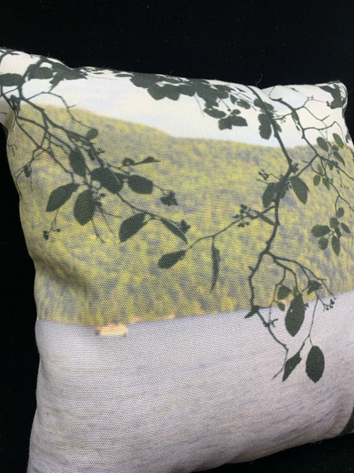BRANCH AND LAKE VIEW THROW PILLOW.