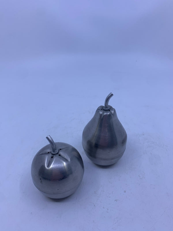 METAL APPLE AND PEAR S&P SHAKER.