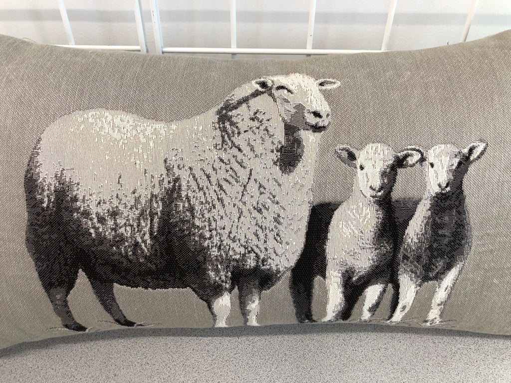 GRAY LAMB PILLOW.
