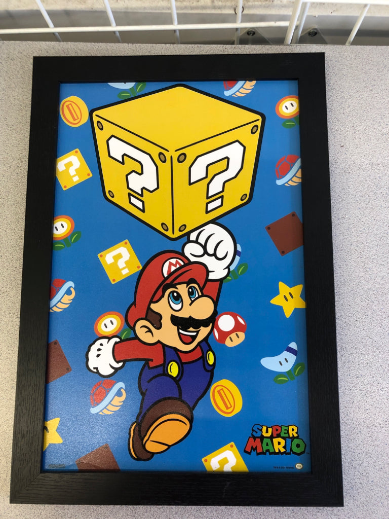 SUPER MARIO POWERUP BOX WALL ART.