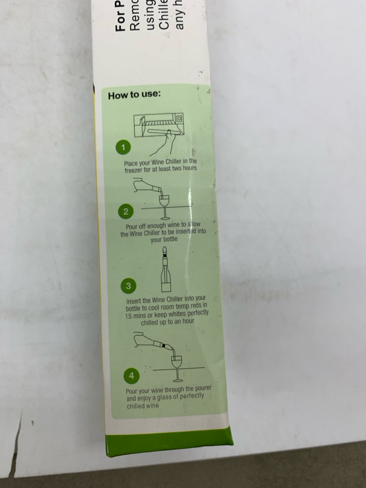 NIB WINE BOTTLE CHILLER/POURER.