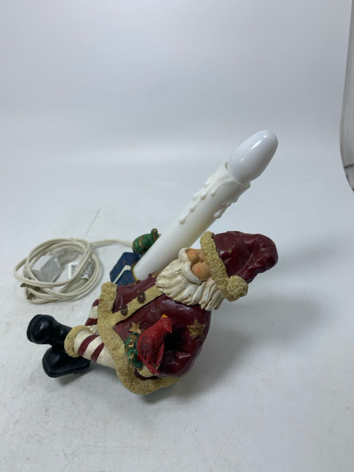 RESIN SANTA SHELF SIT CANDLE LAMP.