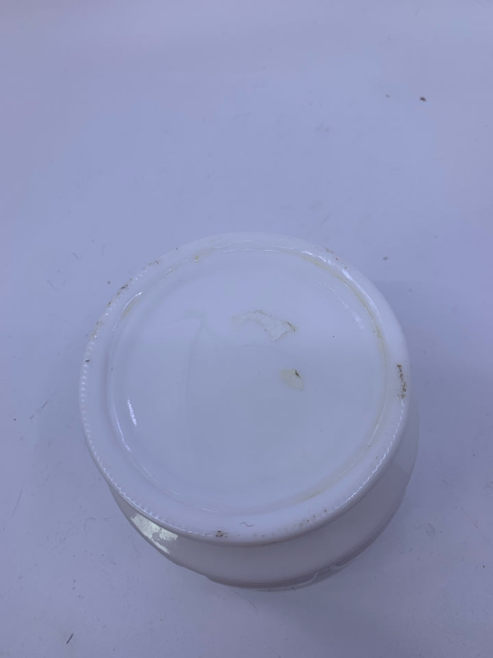 FOOTED MILK GLASS PLANTER.