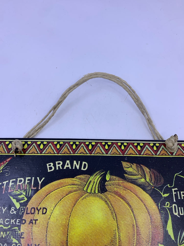 GOLDEN PUMPKIN CERAMIC SLATE WALL HANGING.