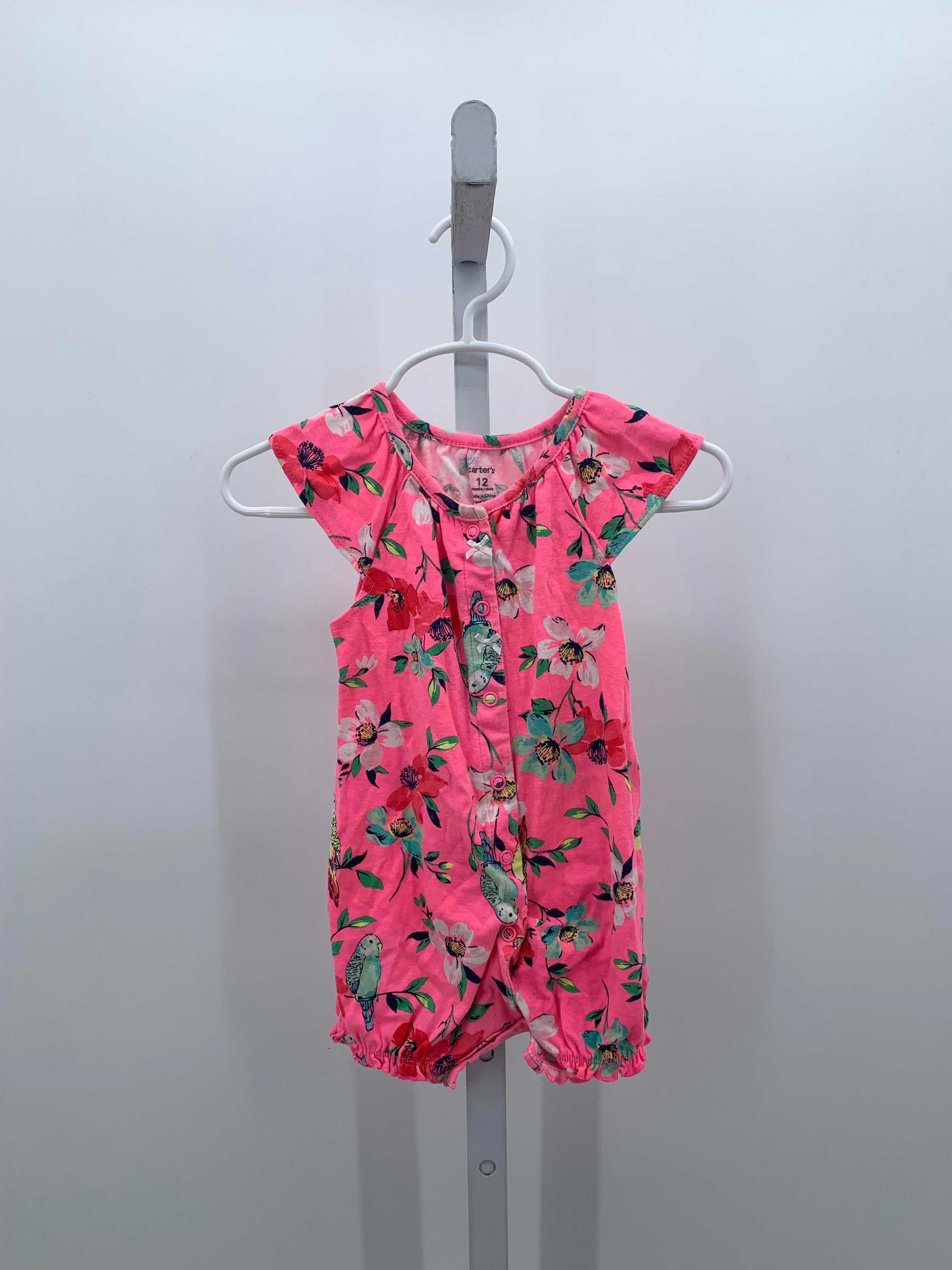 Carters Size 12 Months Girls Short Slv. Romper